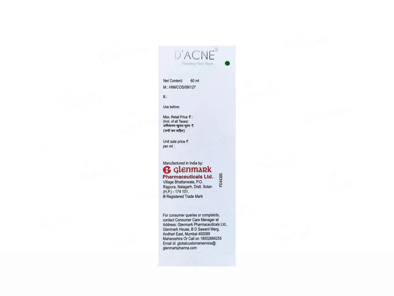 D'Acne Foaming Face Wash 60ML