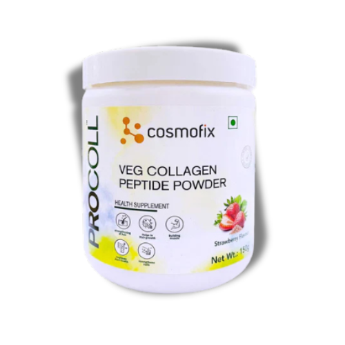 Cosmofix Procoll Veg Collagen Peptide Powder 150gm - Strawberry Flavour