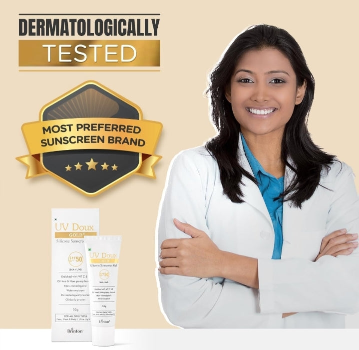 UV Doux Gold Silicone Sunscreen Gel SPF 50 PA+++ 50g