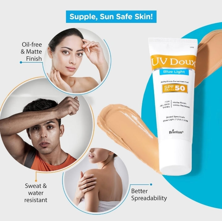 UV Doux Blue Light Anhydrous Sunscreen Gel SPF 50 PA+++ 50g