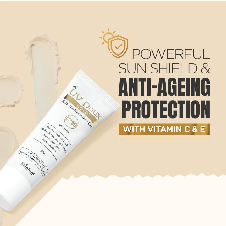 UV Doux Gold Silicone Sunscreen Gel SPF 50 PA+++ 50g